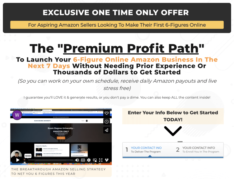 William Rivera – Ecom Degree University – Amazon Only