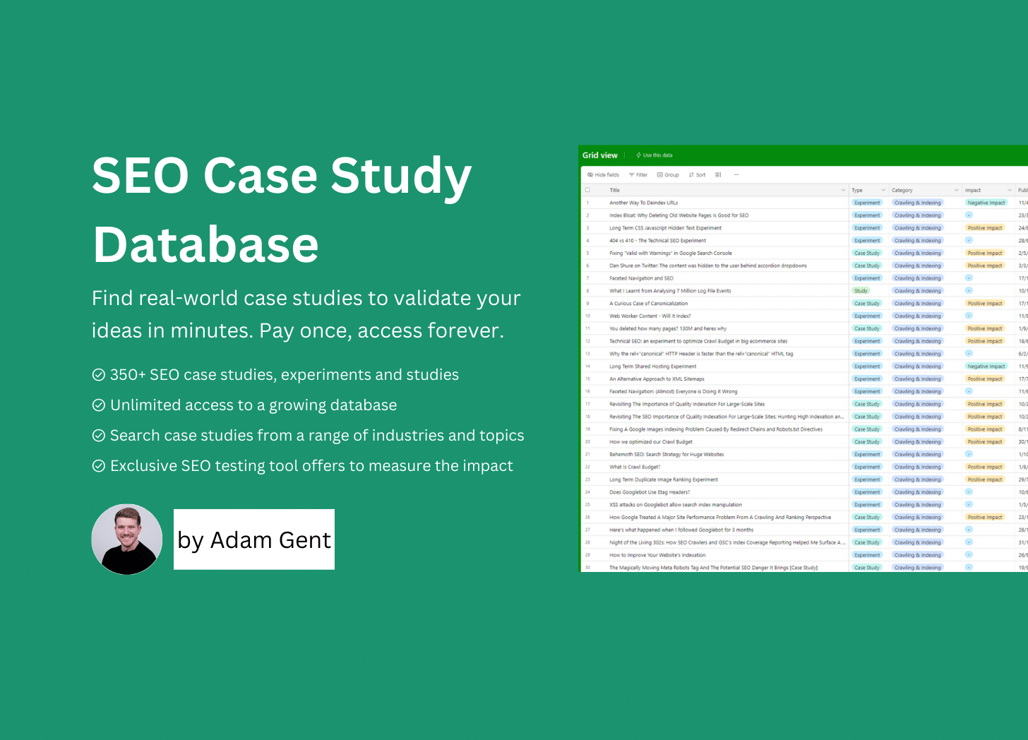 Adam Gent – SEO Case Study Database