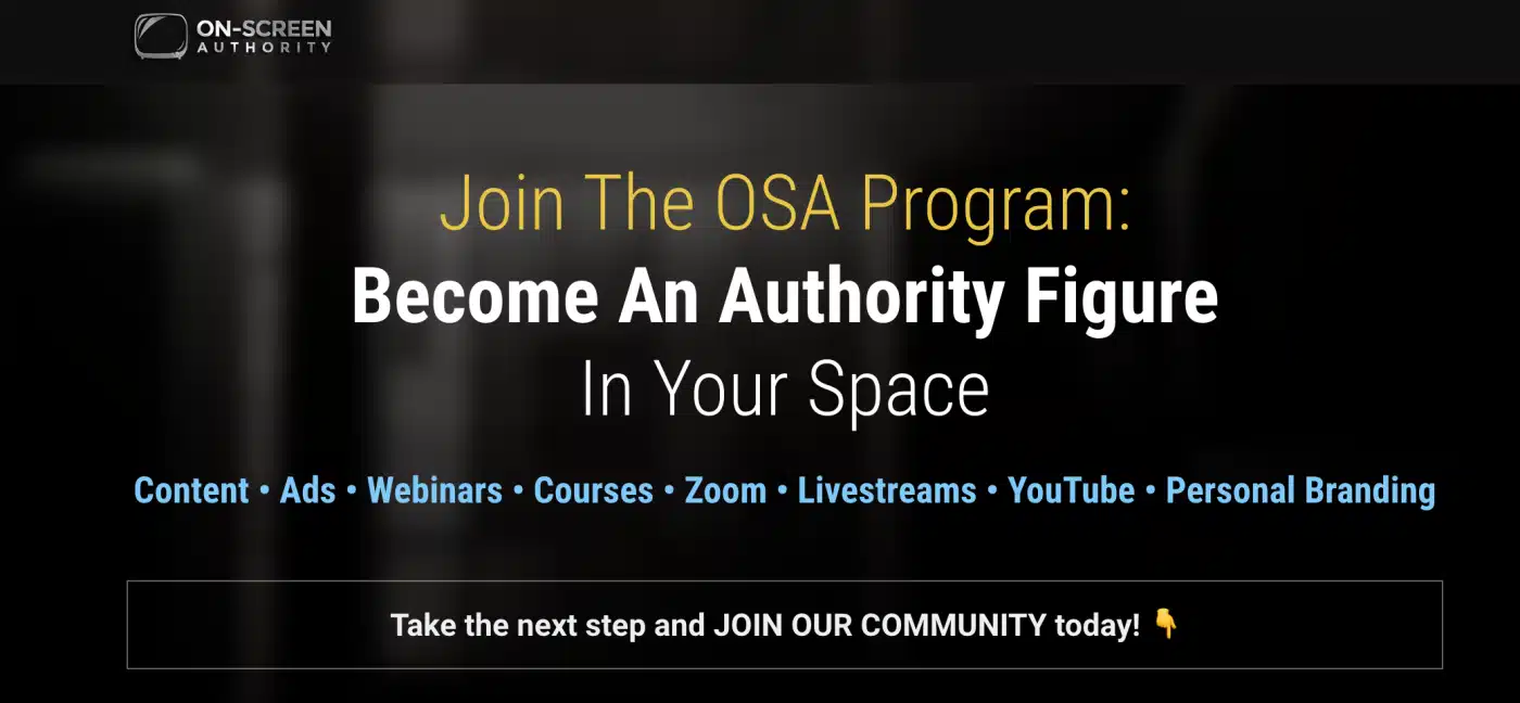 On-Screen Authority – The Online Course