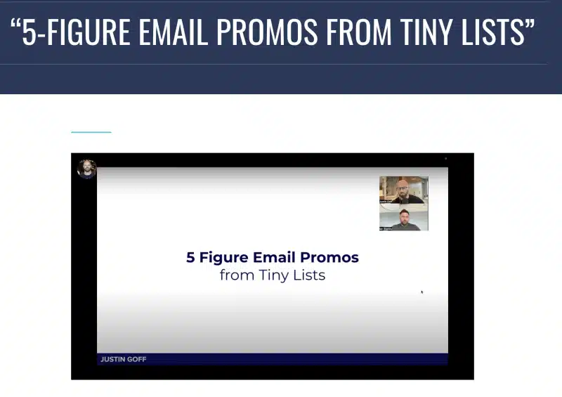 Justin Goff – 5-Figure Email Promos From Tiny Lists