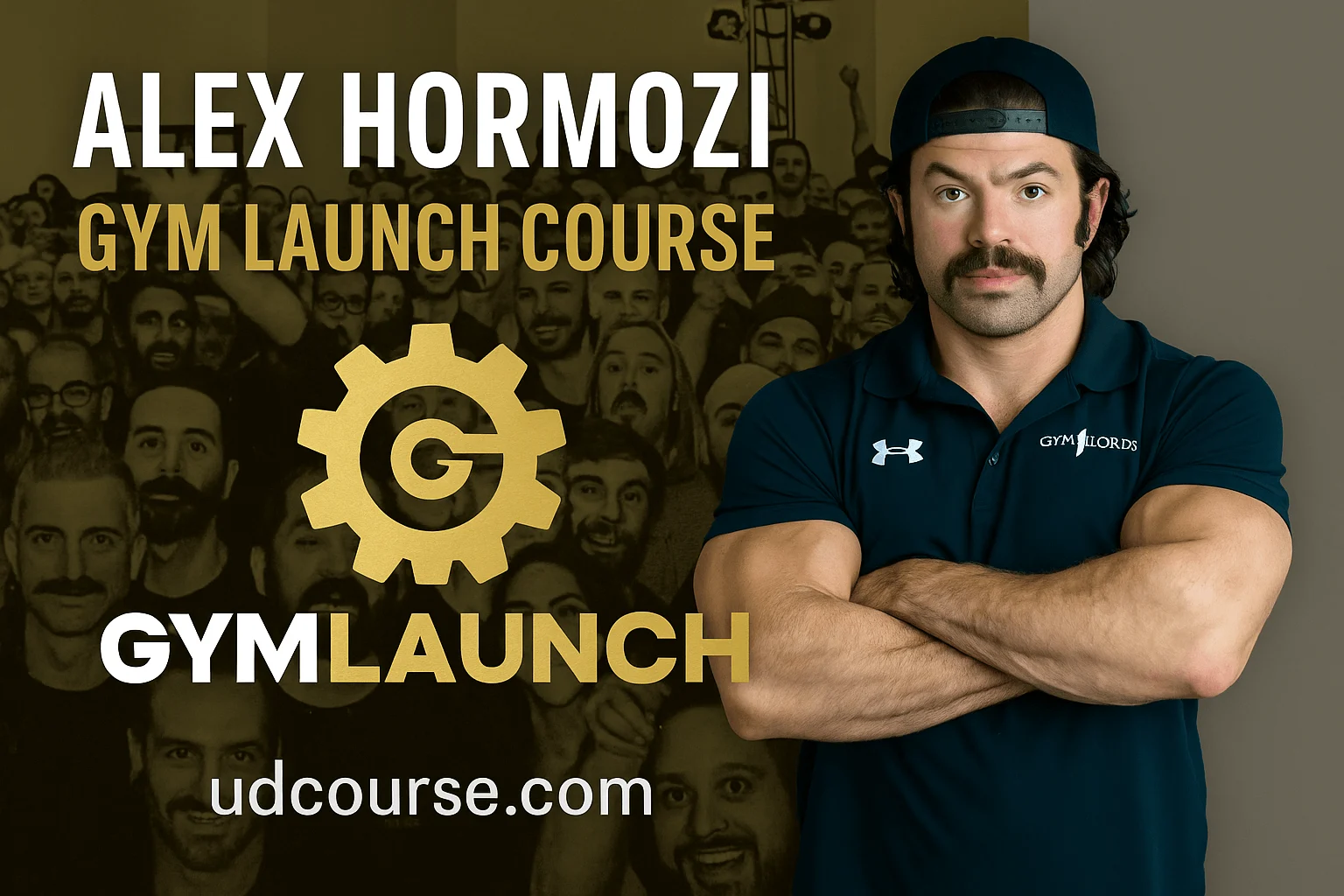 Alex Hormozi Gym Launch Course promotional image showing business and fitness training program for gym owners