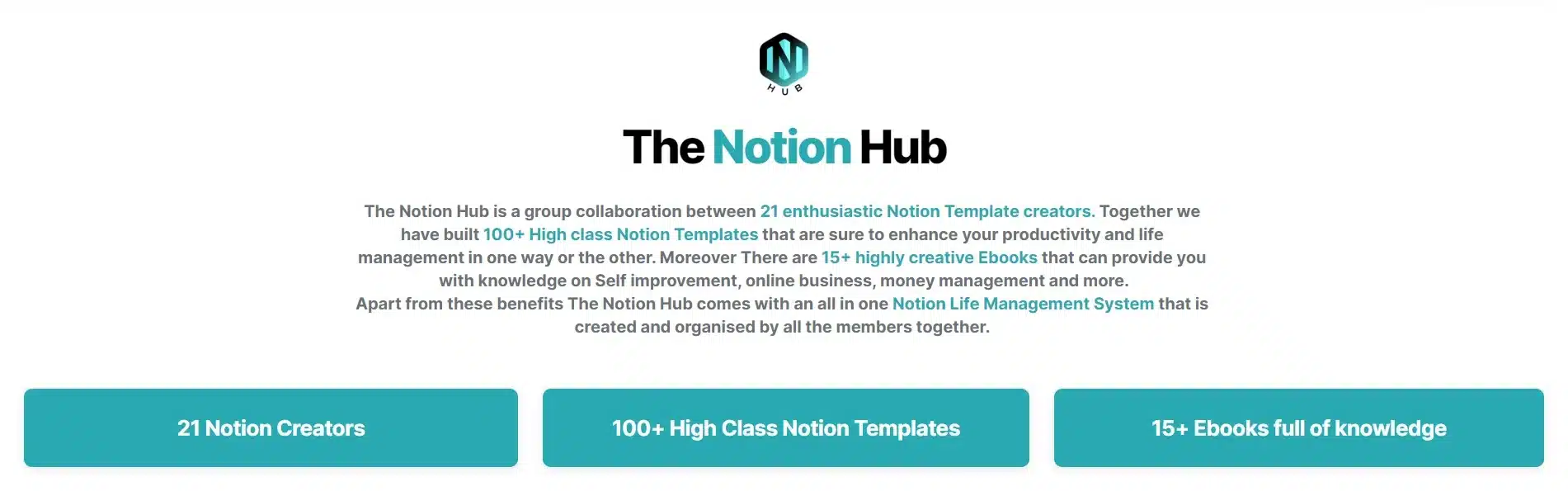 Notion Hub – 21 Creators Ft. Pascio I 100+ Templates I 15 eBooks I The Giga Brain