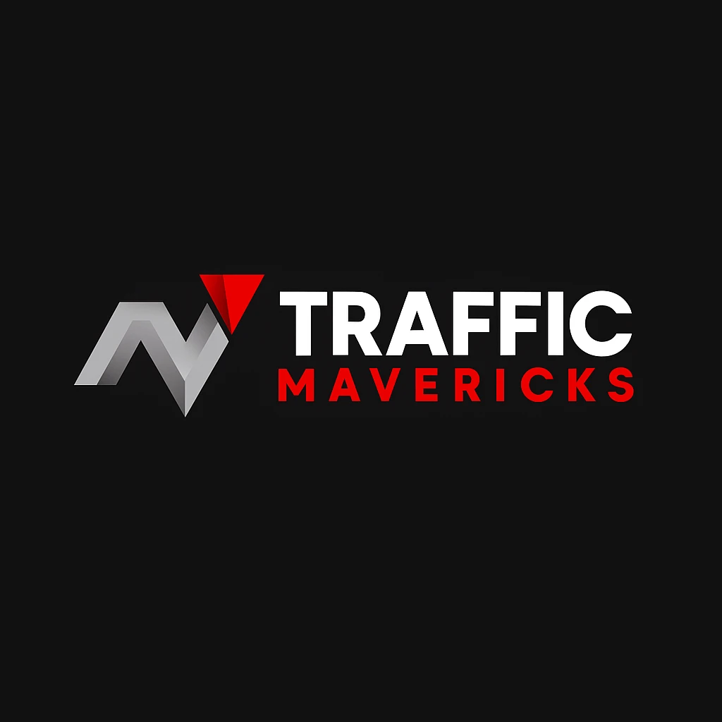 William Souza Traffic Mavericks course logo on a black and red background representing a digital marketing training program focused on traffic generation and business growth. 