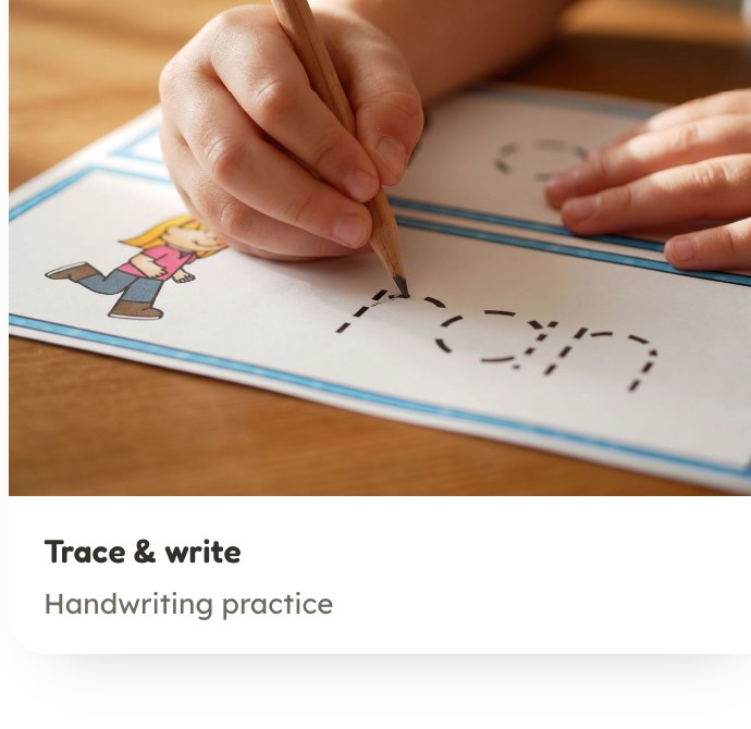 Handwriting tracing worksheet