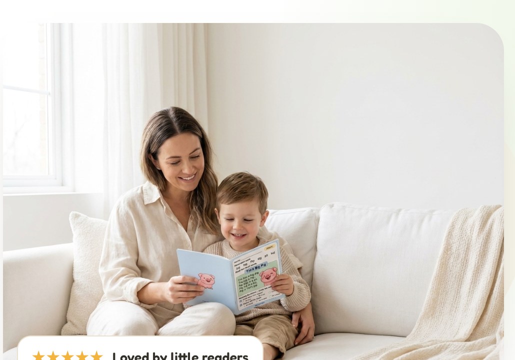 Parent reading a beginner book with a child